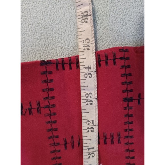 Justin Taylor faux suede patchwork stitching blazer red size 14 black lapels - Picture 9 of 12